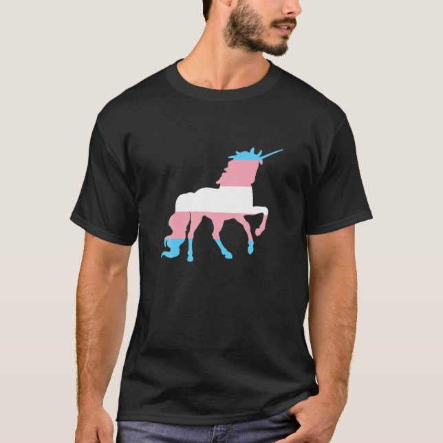 T-shirt Unicorn transgenre - Trans Flag Pride LGBTQ Thé (Devant)