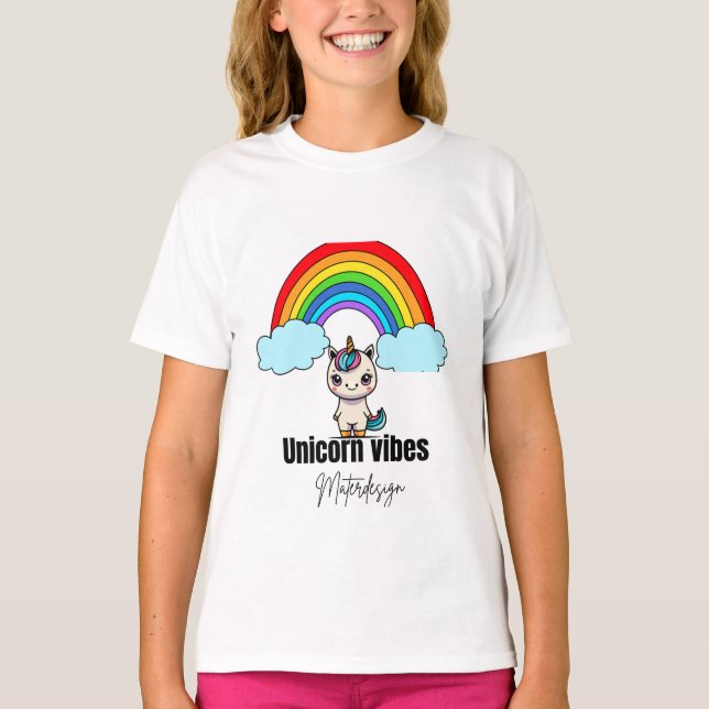 T-shirt Unicorn Vibes Magic Tee#kidstshirts (Devant)