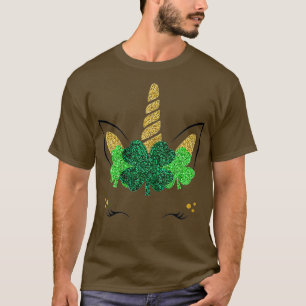 T-shirt Unicorn Visage Jour de la Saint Patrick filles