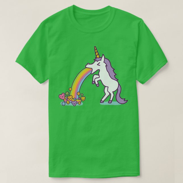 T-shirt Unicorn Vomit Funny Rainbow Mythique Cheval (Design devant)