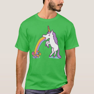 T-shirt Unicorn Vomit Funny Rainbow Mythique Cheval