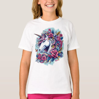 T-shirt Unicorn With Flowers