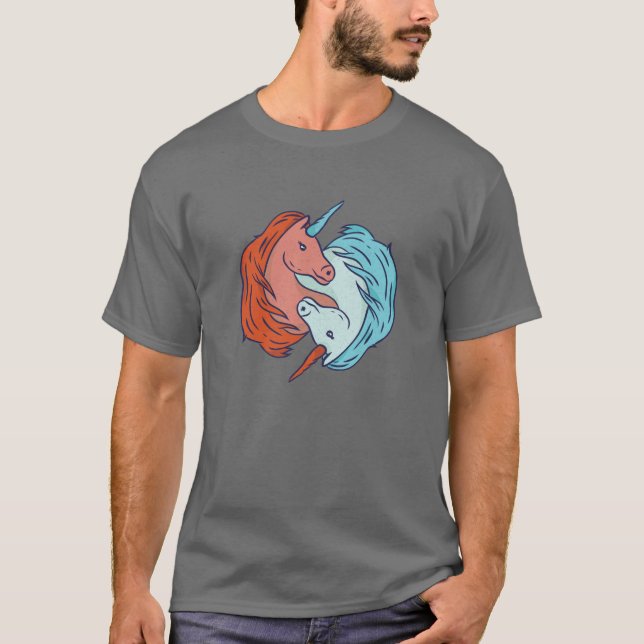 T-shirt Unicorn Yin Yang (Devant)