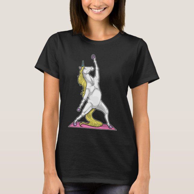 T-shirt Unicorn Yoga Fitness Gymnastique (Devant)