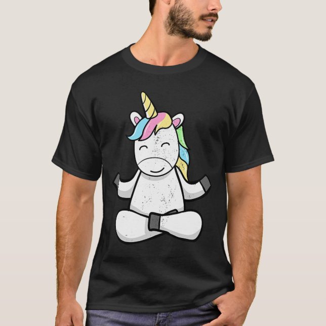 T-shirt Unicorn Yoga Magique Unicornes Imaginaire Méditati (Devant)
