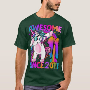 T-shirt Unicorne 11 ans Dabbing 11e anniversaire fille Uni