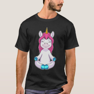 T-shirt Unicorne à Meditate en position assise