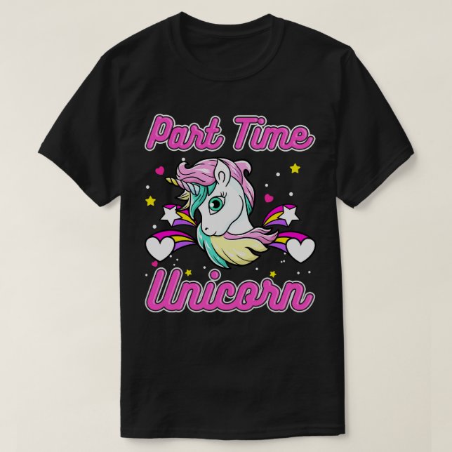 T-shirt Unicorne à temps partiel mûre (Design devant)