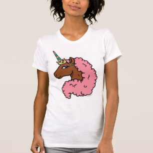 T-shirt Unicorne Afro Rose clair