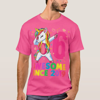 T-shirt Unicorne Âgée De 6 Ans Dabbing 6E Anniversaire Fil