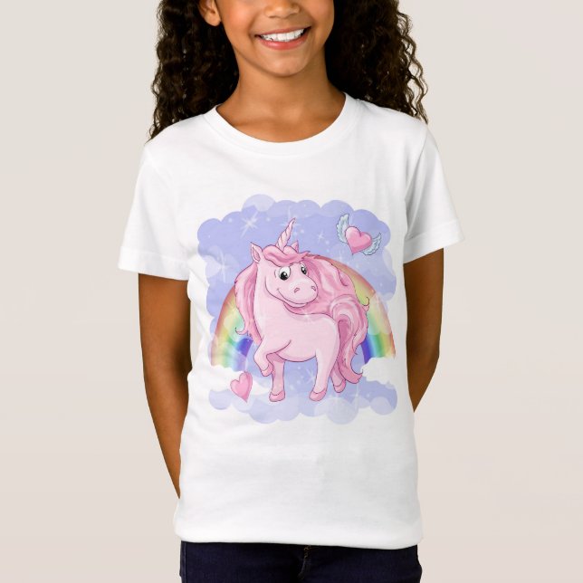 T-Shirt Unicorne arc-en-ciel (Devant)