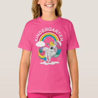 T-shirt Unicorne arc-en-ciel de jardin d'enfants