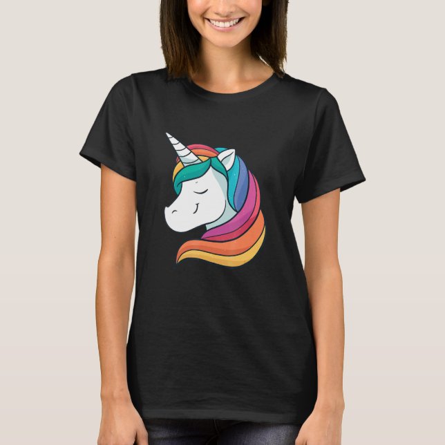 T-shirt Unicorne arc-en-ciel LGBTQ (Devant)