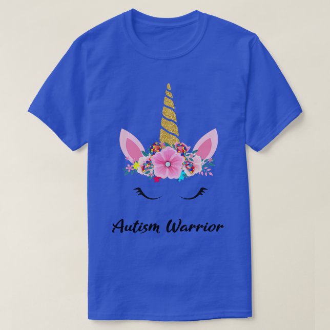 T-shirt Unicorne Autisme Guerrier Soutien Autisme Guerrier (Design devant)