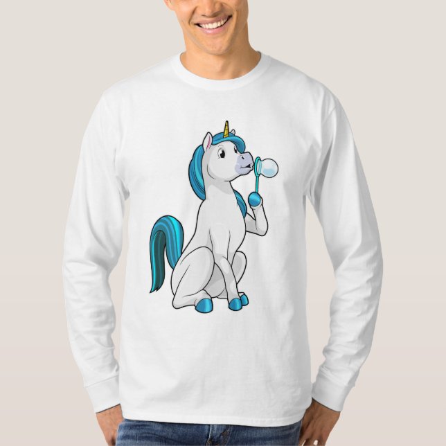 T-shirt Unicorne avec bulles de savon (Devant)