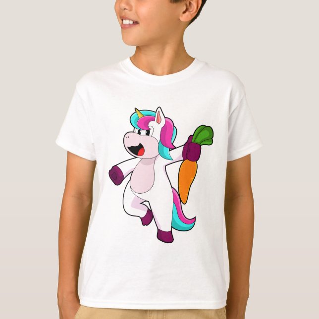 T-shirt Unicorne avec carotte (Devant)