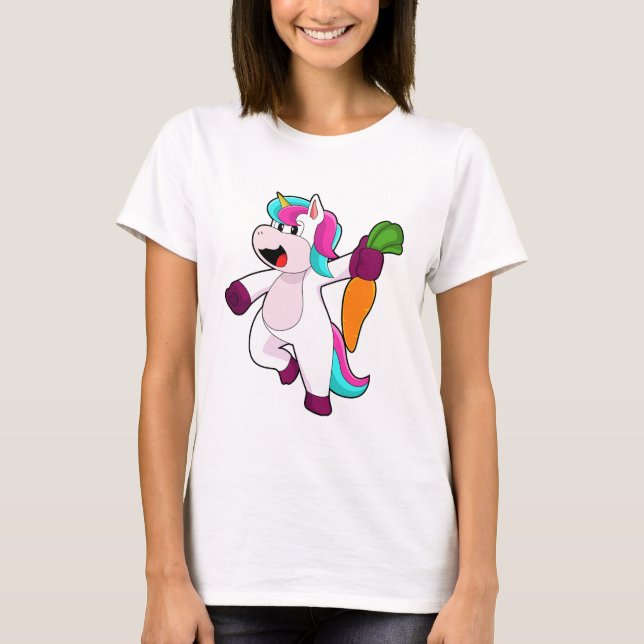 T-shirt Unicorne avec carotte (Devant)