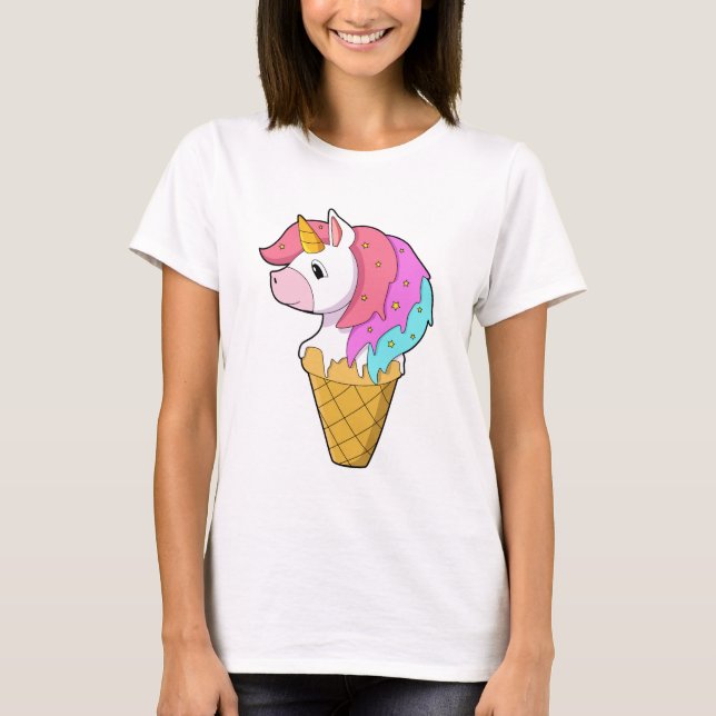 T-shirt Unicorne avec crème glacée (Devant)