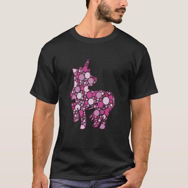 T-shirt Unicorne avec dots fille (Devant)