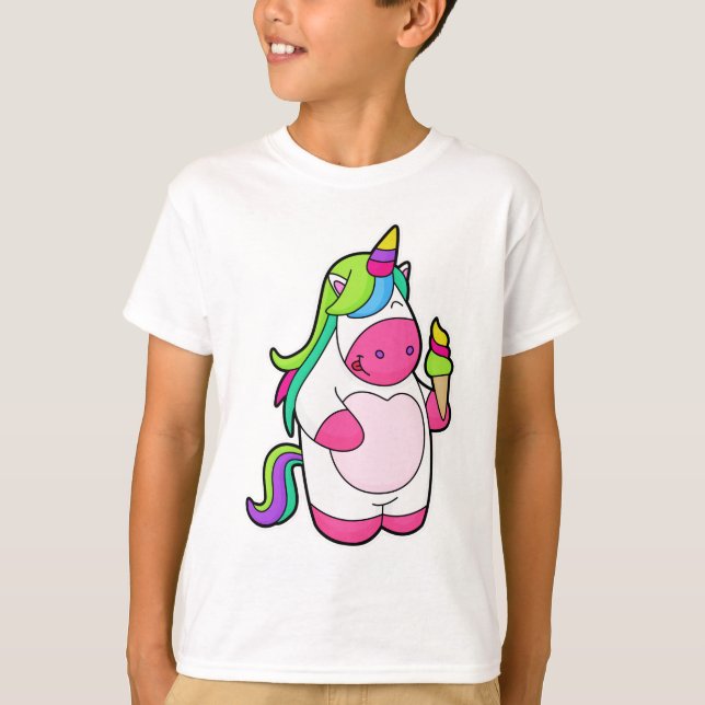 T-shirt Unicorne avec gaufre Glace (Devant)