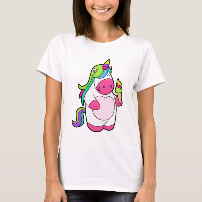 T-shirt Unicorne avec gaufre Glace (Devant)