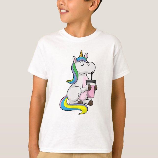 T-shirt Unicorne avec thé bulle (Devant)
