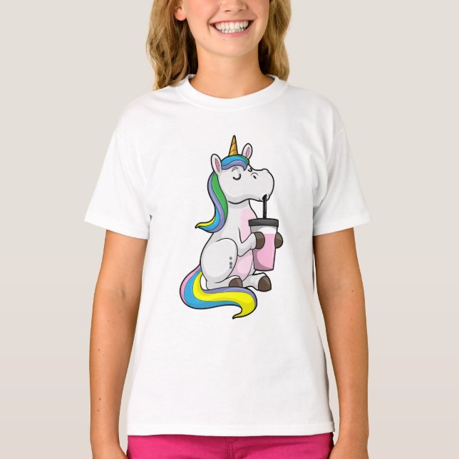 T-shirt Unicorne avec thé bulle (Devant)