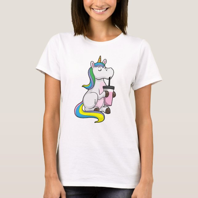 T-shirt Unicorne avec thé bulle (Devant)