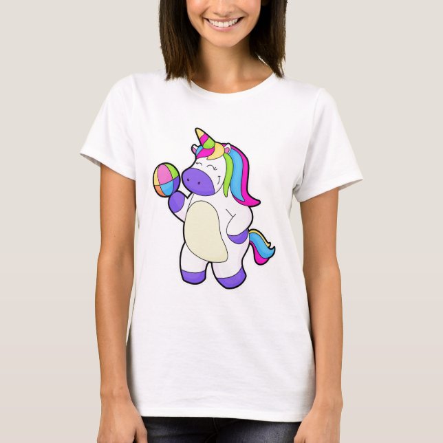 T-shirt Unicorne avec volleyball (Devant)