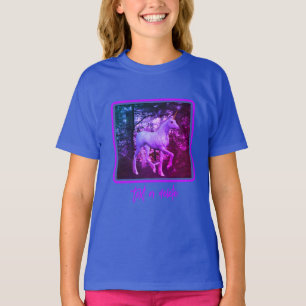 T-shirt Unicorne Blanche En Cheval Imaginaire Forestier Pe