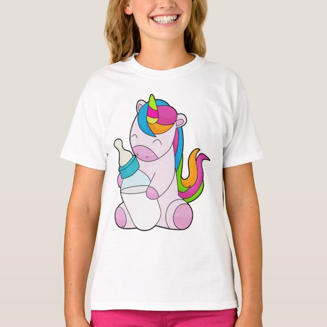 T-shirt Unicorne Bouteille de lait (Devant)