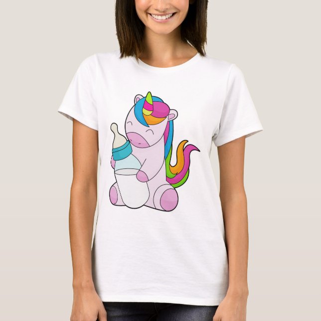 T-shirt Unicorne Bouteille de lait (Devant)