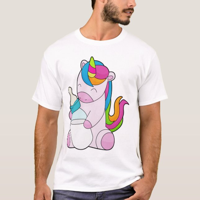 T-shirt Unicorne Bouteille de lait (Devant)