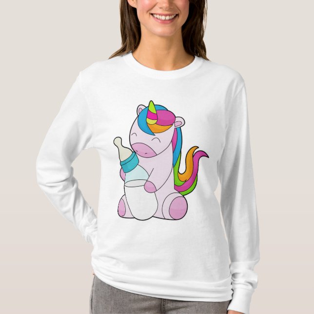T-shirt Unicorne Bouteille de lait (Devant)