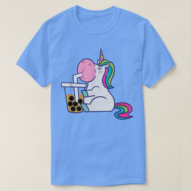 T-shirt Unicorne Bubble Tea Boba (Design devant)