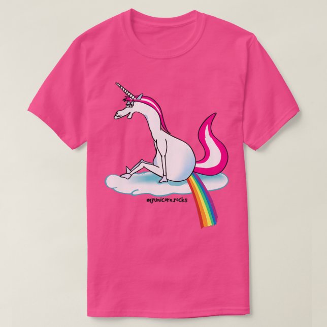 T-shirt Unicorne caca arc-en-ciel (Design devant)