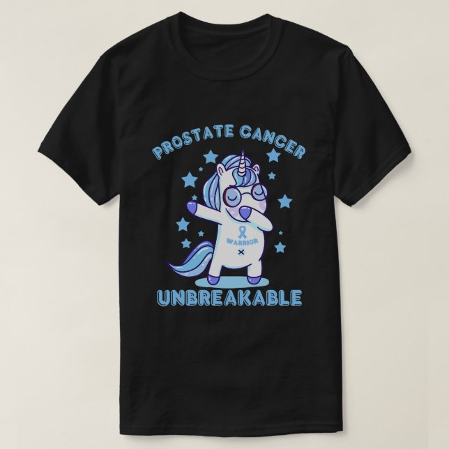 T-shirt unicorne cancer de la prostate tee unbreakable ble (Design devant)