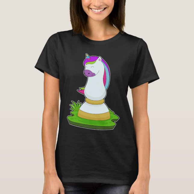 T-shirt Unicorne Chess piece Knight Chess (Devant)