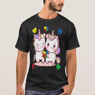 T-shirt Unicorne Coeur Puzzle pièce Sensibilisation sur l'