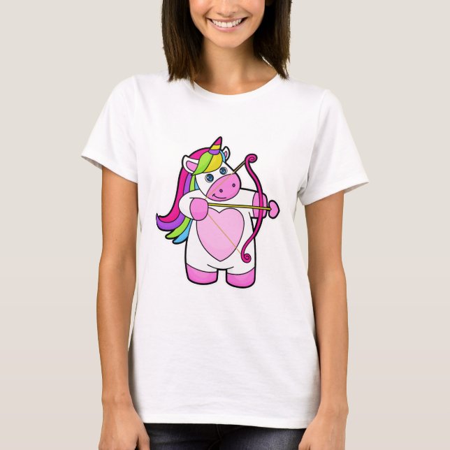 T-shirt Unicorne comme Archer avec Bow et Flèche (Devant)