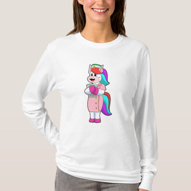 T-shirt Unicorne comme infirmière (Devant)