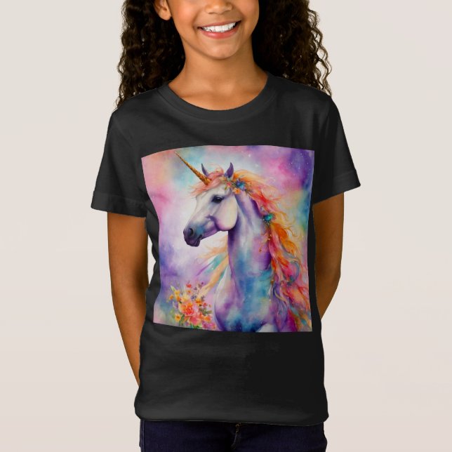 T-Shirt Unicorne couleur Pastel (Devant)