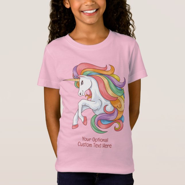 T-Shirt Unicorne couleur texte personnalisé (Devant)