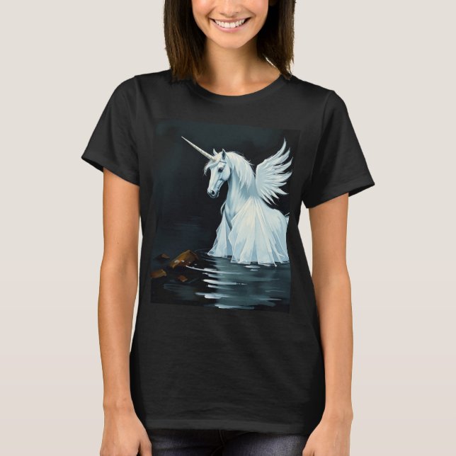 T-shirt Unicorne dans le lac (Devant)