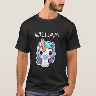 T-shirt Unicorne de bébé avec Pacificateur bleu Personnali