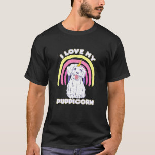 T-shirt Unicorne De Chiot Maltais Et Adorable