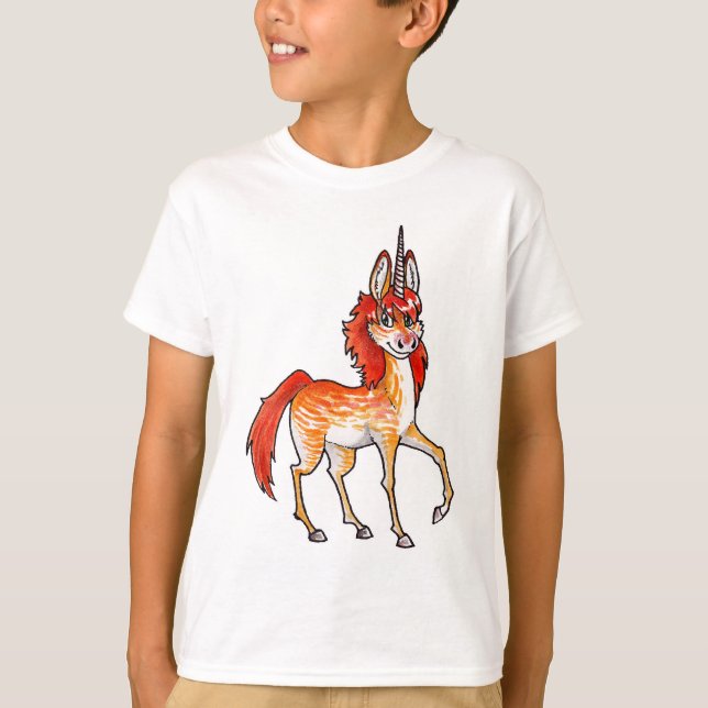 T-shirt Unicorne de feu (Devant)