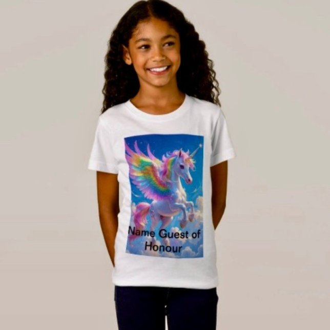 T-Shirt Unicorne de la danse ailée arc-en-ciel (Créateur téléchargé)