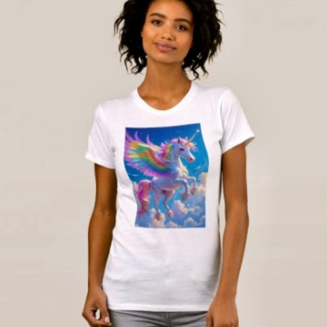 T-shirt Unicorne de la danse ailée arc-en-ciel (Créateur téléchargé)