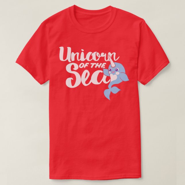 T-shirt Unicorne de la mer humour narval (Design devant)